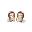 Sterling Silver Skull Cufflinks with Brown Vintage Aviator Pilot Hat