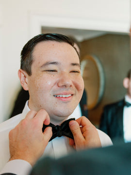 Black Satin Bow Tie
